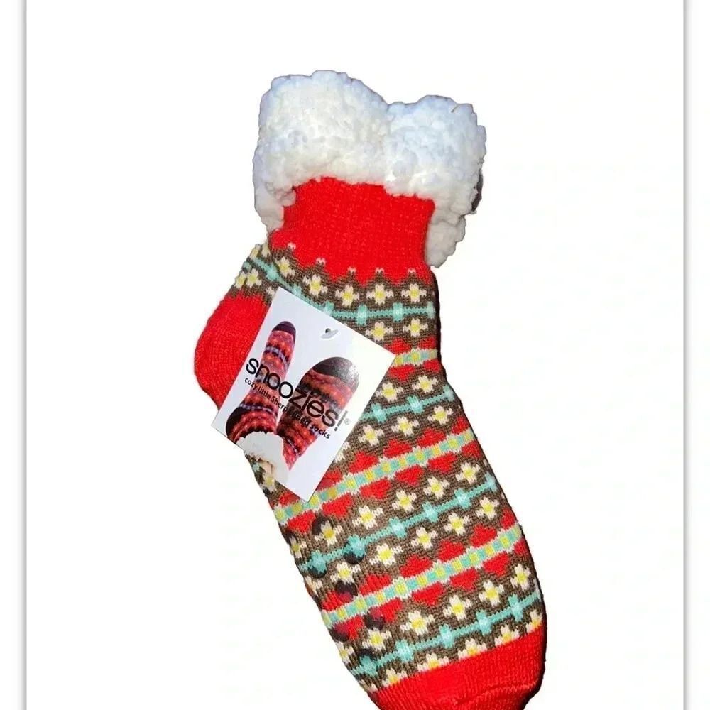 Snoozies Sherpa Footie Slipper Sock Fits‎ Size 5-10